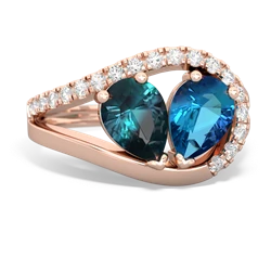 Alexandrite Nestled Heart Keepsake 14K Rose Gold ring R5650