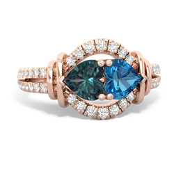 Alexandrite Art-Deco Keepsake 14K Rose Gold ring R5630