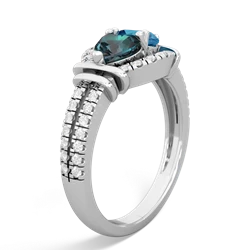 Alexandrite Art-Deco Keepsake 14K White Gold ring R5630