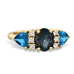 Alexandrite Antique Style Three Stone 14K Yellow Gold ring R2186