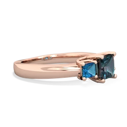 Alexandrite Three Stone Trellis 14K Rose Gold ring R4015