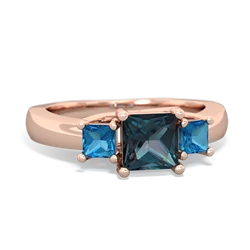 Alexandrite Three Stone Trellis 14K Rose Gold ring R4015