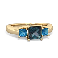 Alexandrite Three Stone Trellis 14K Yellow Gold ring R4015