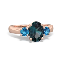 Alexandrite Three Stone Oval Trellis 14K Rose Gold ring R4024