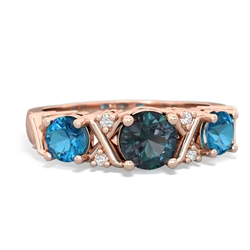 Alexandrite Hugs And Kisses 14K Rose Gold ring R5016