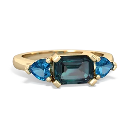 Alexandrite Three Stone 14K Yellow Gold ring R5235