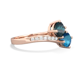 Alexandrite Channel Set Two Stone 14K Rose Gold ring R5303