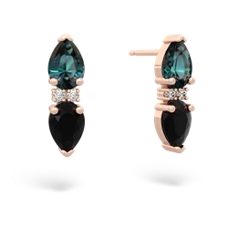 Alexandrite Bowtie Drop 14K Rose Gold earrings E0865