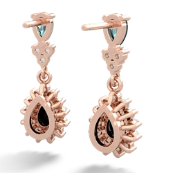 Alexandrite Halo Pear Dangle 14K Rose Gold earrings E1882