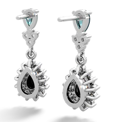 Alexandrite Halo Pear Dangle 14K White Gold earrings E1882