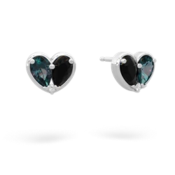 Alexandrite 'Our Heart' 14K White Gold earrings E5072