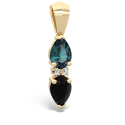 Alexandrite Bowtie Drop 14K Yellow Gold pendant P0865