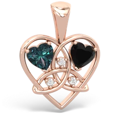 Alexandrite Celtic Trinity Heart 14K Rose Gold pendant P5331