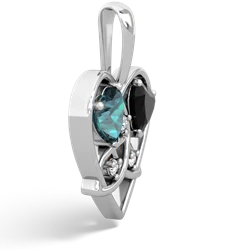 Alexandrite Celtic Trinity Heart 14K White Gold pendant P5331