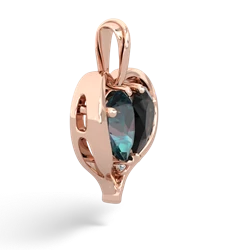 Alexandrite Two Become One 14K Rose Gold pendant P5330