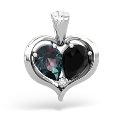 Alexandrite Two Become One 14K White Gold pendant P5330