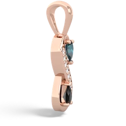 Alexandrite Diamond Infinity 14K Rose Gold pendant P5390