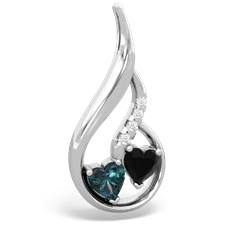 Alexandrite Keepsake Curves 14K White Gold pendant P5450