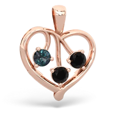 Alexandrite Glowing Heart 14K Rose Gold pendant P2233