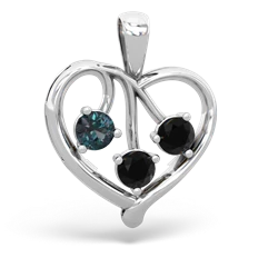 Alexandrite Glowing Heart 14K White Gold pendant P2233