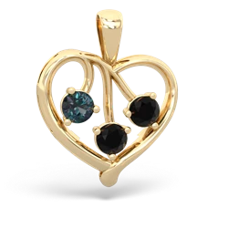 Alexandrite Glowing Heart 14K Yellow Gold pendant P2233