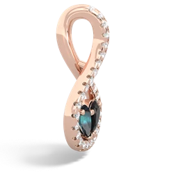 Alexandrite Pave Twist 'One Heart' 14K Rose Gold pendant P5360