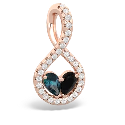 Alexandrite Pave Twist 'One Heart' 14K Rose Gold pendant P5360