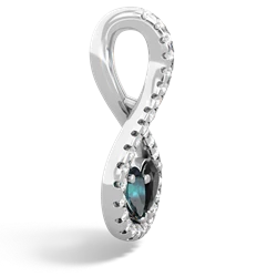 Alexandrite Pave Twist 'One Heart' 14K White Gold pendant P5360