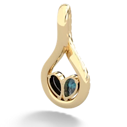 Alexandrite Pave Twist 'One Heart' 14K Yellow Gold pendant P5360