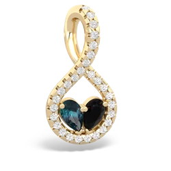 Alexandrite Pave Twist 'One Heart' 14K Yellow Gold pendant P5360