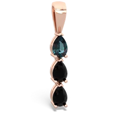 Alexandrite Dew Drops 14K Rose Gold pendant P2251