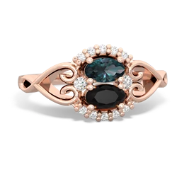 Alexandrite Love Nest 14K Rose Gold ring R5860