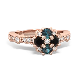 Alexandrite Sparkling Tiara Cluster 14K Rose Gold ring R26293RD