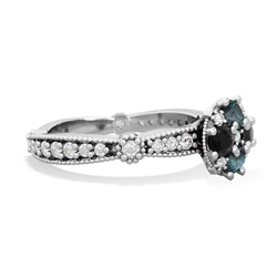 Alexandrite Sparkling Tiara Cluster 14K White Gold ring R26293RD