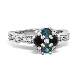 Alexandrite Sparkling Tiara Cluster 14K White Gold ring R26293RD