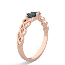 Alexandrite Heart To Heart Braid 14K Rose Gold ring R5870