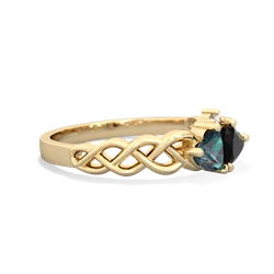 Alexandrite Heart To Heart Braid 14K Yellow Gold ring R5870