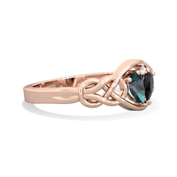 Alexandrite Celtic Love Knot 14K Rose Gold ring R5420