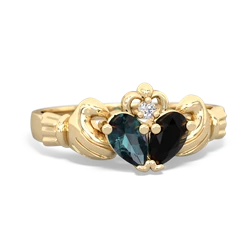 Alexandrite 'Our Heart' Claddagh 14K Yellow Gold ring R2388