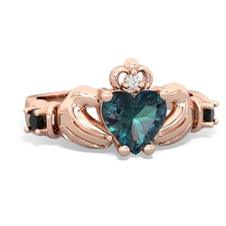 Alexandrite Claddagh Keepsake 14K Rose Gold ring R5245