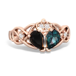 Alexandrite 'One Heart' Celtic Knot Claddagh 14K Rose Gold ring R5322