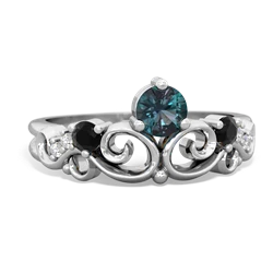 Alexandrite Crown Keepsake 14K White Gold ring R5740