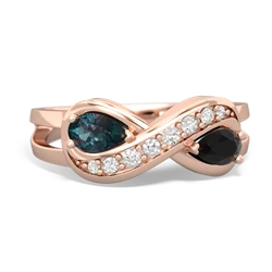 Alexandrite Diamond Infinity 14K Rose Gold ring R5390