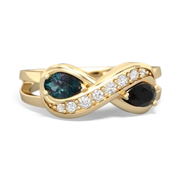 Alexandrite Diamond Infinity 14K Yellow Gold ring R5390