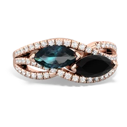 Alexandrite Diamond Rivers 14K Rose Gold ring R3070