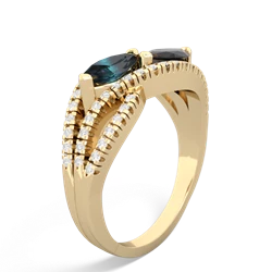 Alexandrite Diamond Rivers 14K Yellow Gold ring R3070