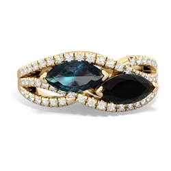 Alexandrite Diamond Rivers 14K Yellow Gold ring R3070