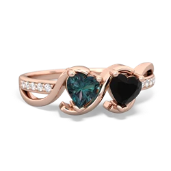 Alexandrite Side By Side 14K Rose Gold ring R3090