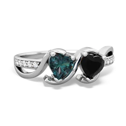 Alexandrite Side By Side 14K White Gold ring R3090