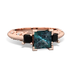 Alexandrite Eternal Embrace Engagement 14K Rose Gold ring C2001